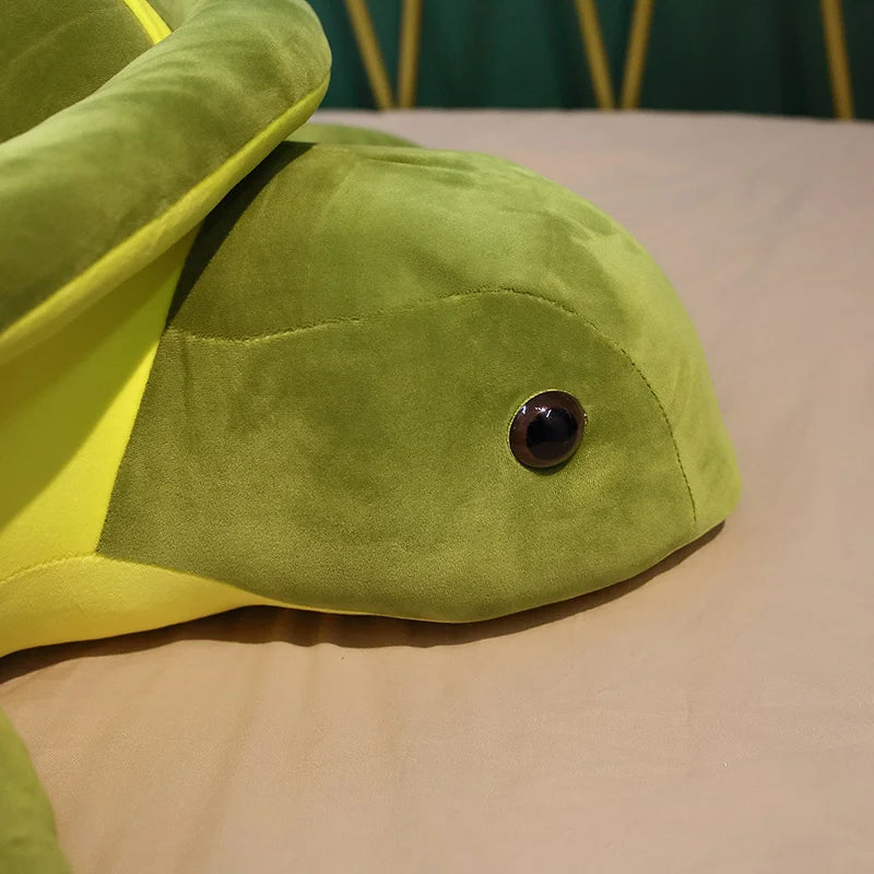 Oversized Green Turtle Plush with Yellow Shell - Image 6
