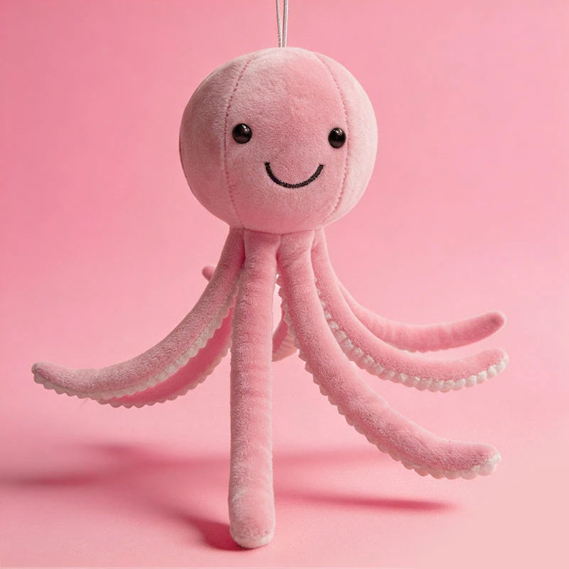 Cute Sky Blue Plush Octopus with Glitter Stars - Image 12