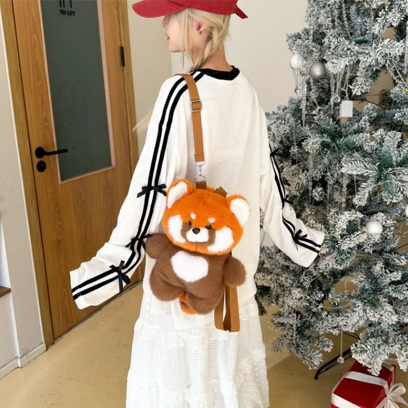 Cute Red Panda Plush Crossbody Bag - Image 4