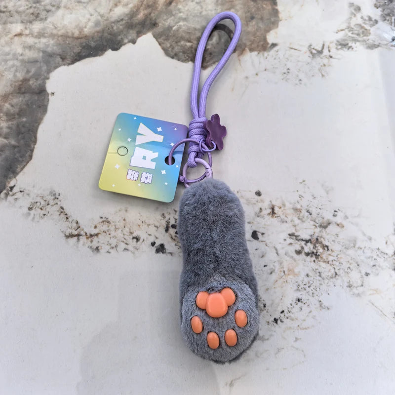 Cute Fluffy Paw Keychain with Soft Toe Pads - Image 6