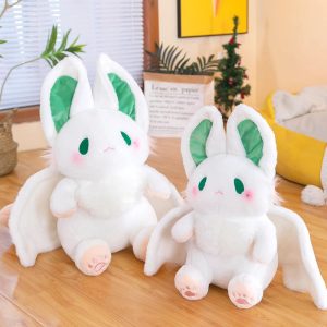 Kawaii White Bat-Winged Bunny Plush Toy