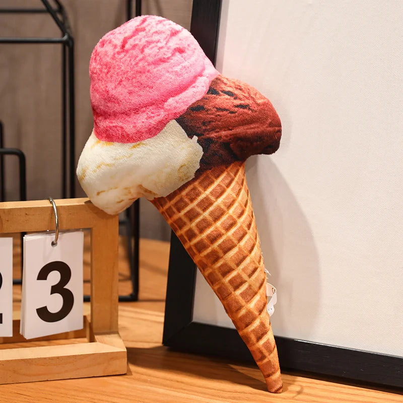 Realistic Ice Cream Cone Plush Pillow - Image 5