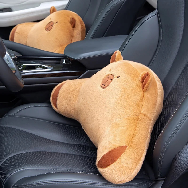 Brown Capybara Plush Lumbar Support Pillow - Image 3