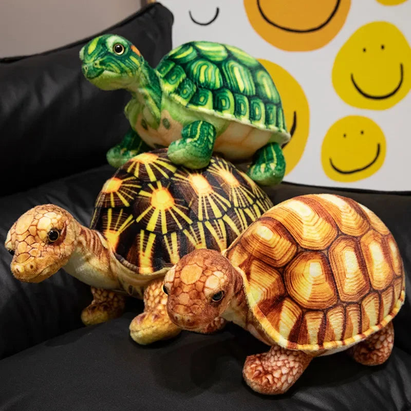 Soft Realistic Turtle Plush with Lifelike Shell Design