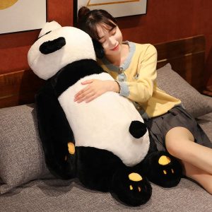 Oversized Soft Panda Plush with Yellow Paw Pads