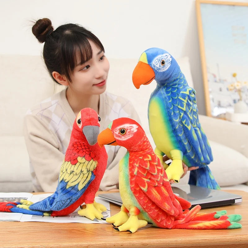 Colorful Blue and Yellow Parrot Plush Toy - Image 4
