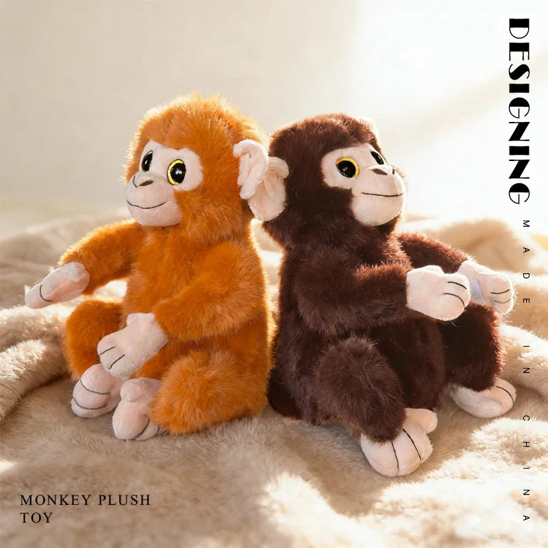 Cute Brown Monkey Plush Toy with Big Eyes - Image 6