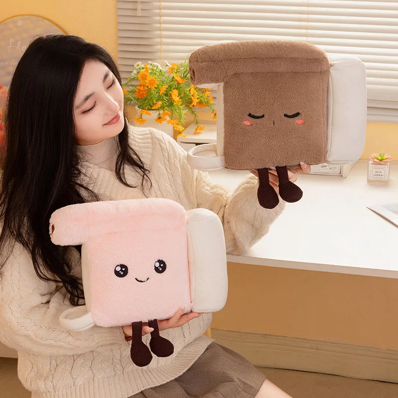 Adorable Brown Toast Plush with Sleepy Face - Image 5