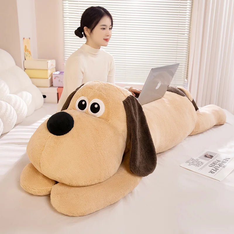 Cartoon Tan Long Plush Dog Pillow - Image 4