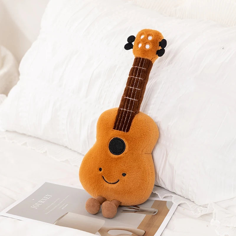 Cute Brown Violin Plush Toy with Smile Face - Image 8