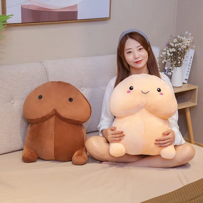 Soft Penis Shaped Plush Pillow with Happy Face - Image 3