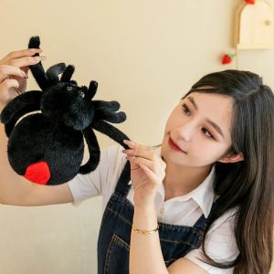 Plush Black Widow Spider with Red Hourglass