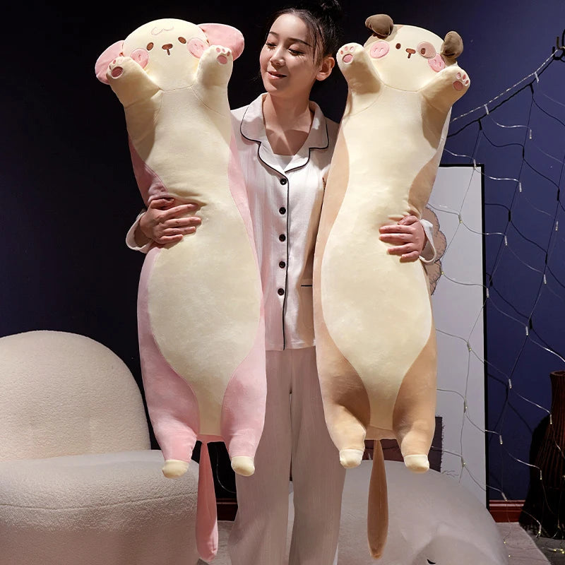 Soft Cream Pug Dog Extra Long Plush Body Pillow - Image 4