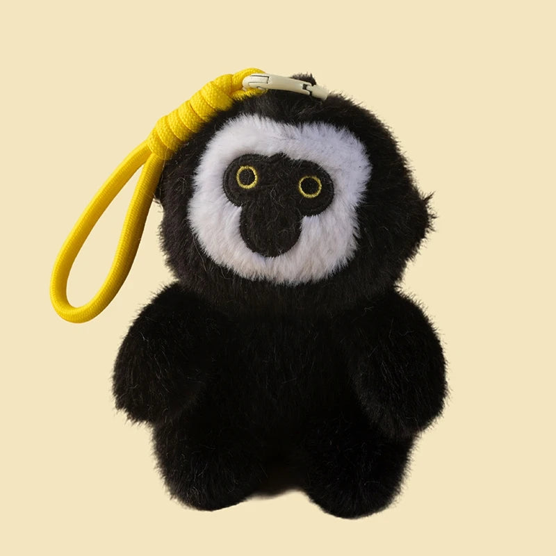 Cute Black Gibbon Plush Keychain - Image 8