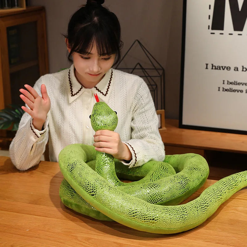Black Scaled Snake Plush with Red Tongue - Image 2