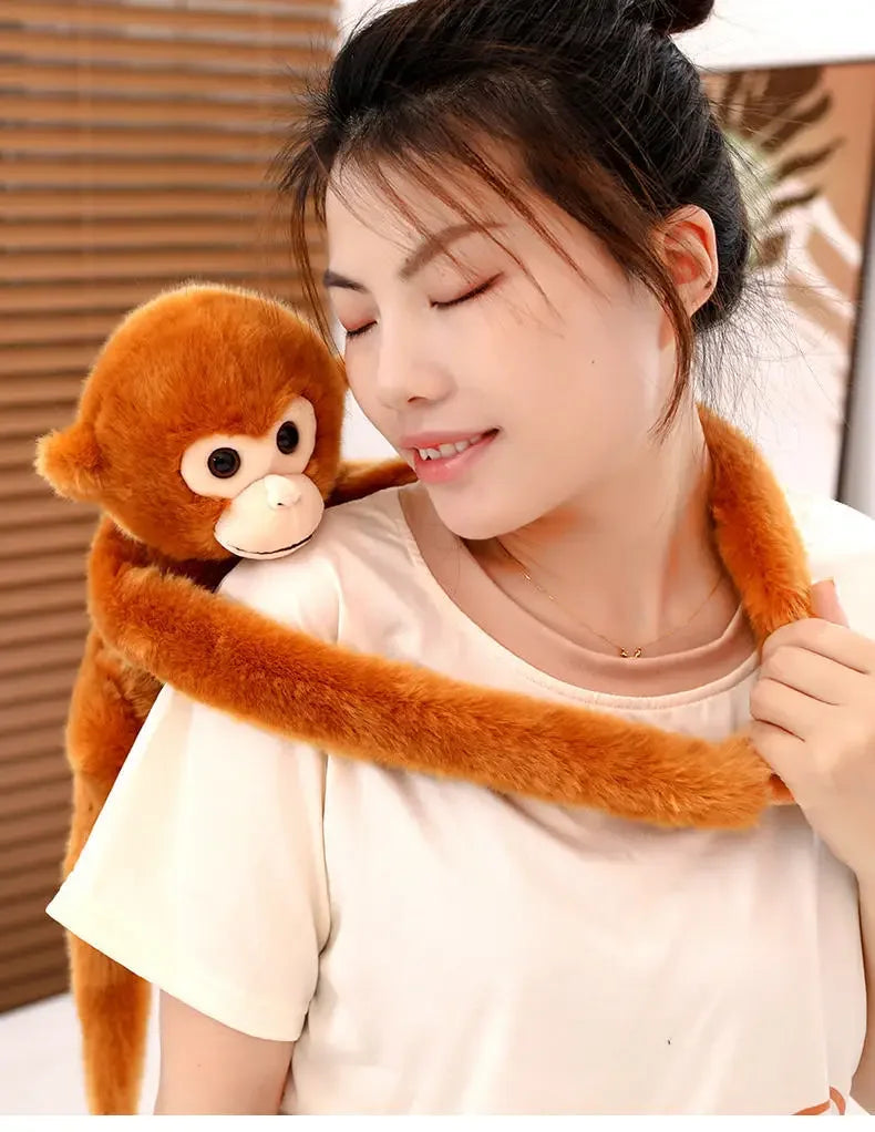 Cute Brown Monkey Plush with Long Hanging Arms - Image 5