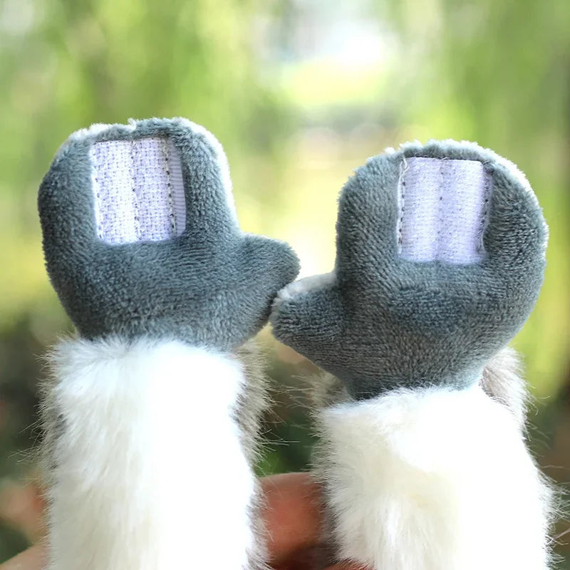 Grey Ring-Tailed Lemur Plush Toy with Striped Tail - Image 5