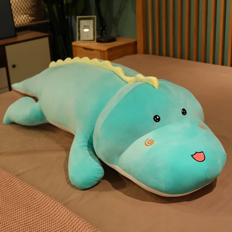 Giant Cute Mint Green Dinosaur Plush Pillow - Image 11