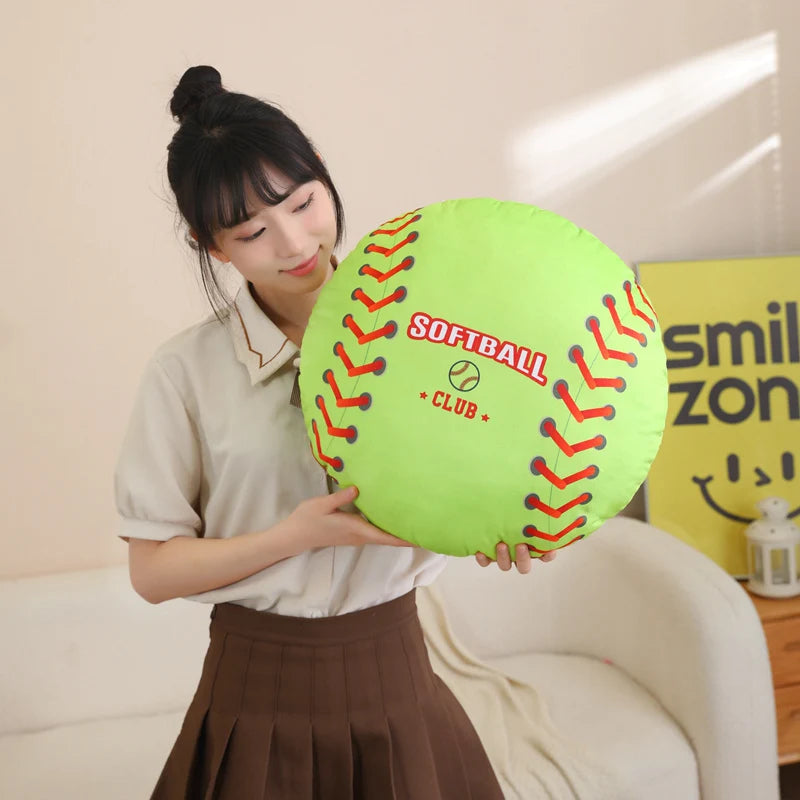 Plush White Baseball Decorative Pillow - Image 5