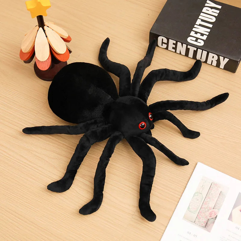 Blue Striped Plush Spider with Red Eyes - Image 8