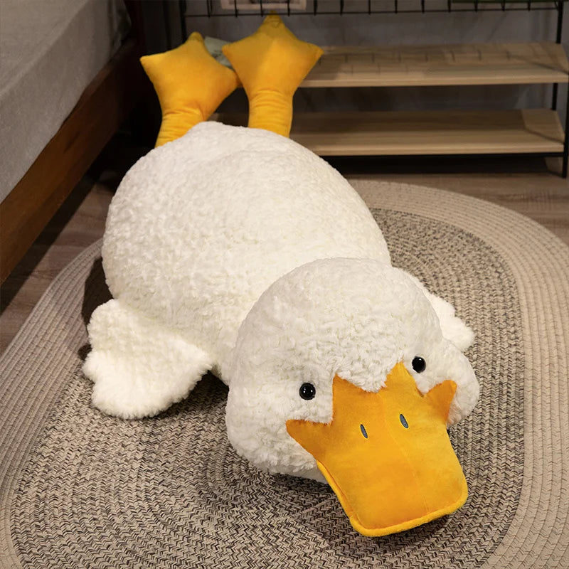 Oversized Fluffy White Duck Body Pillow Plush - Image 2