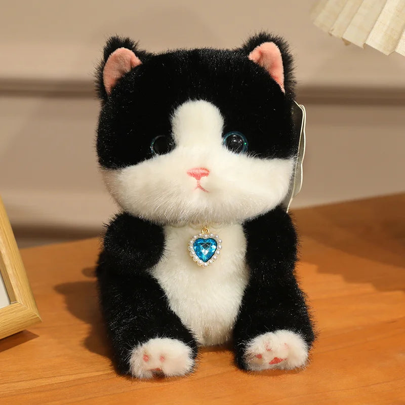 Adorable Cat Plush Toys with Glitter Heart Collar - Image 7