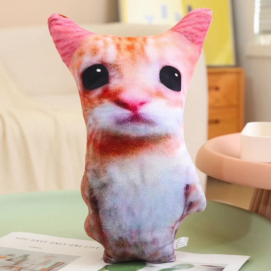 Funny Distorted Cat Face Plush Pillow - Image 3