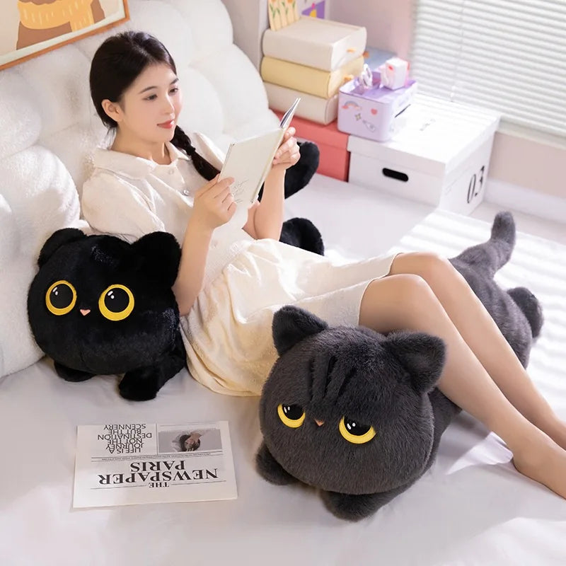 Soft Plush Big-Eyed Cat Pillow - Image 3