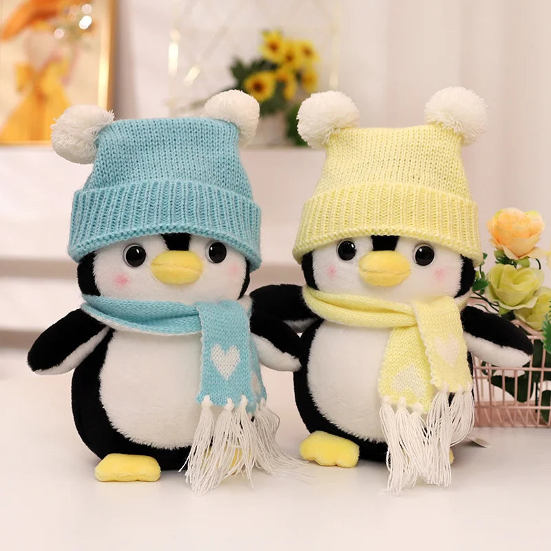 Plush Penguin Pair with Knitted Pom-Pom Hats - Image 4