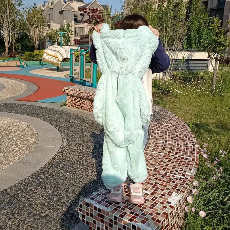 Oversized Light Blue Plush Teddy Bear - Image 4
