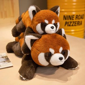 Red Panda Mother and Baby Stacked Plush
