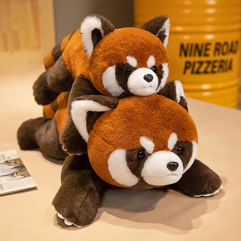Red Panda Mother and Baby Stacked Plush