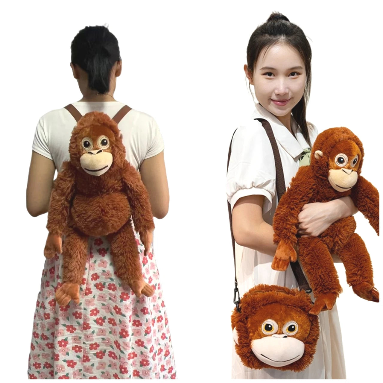 Adorable Brown Orangutan Plush Backpack