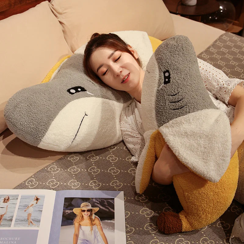 Quirky Peeled Banana Shark Plush Pillow - Image 5