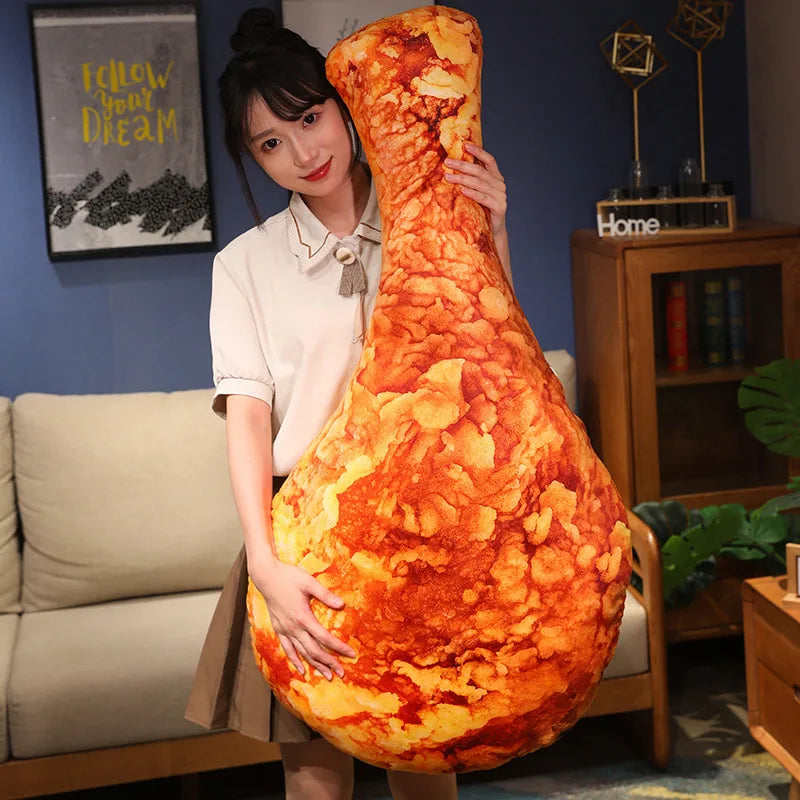 Realistic Fried Chicken Drumstick Plush Pillow - Image 6