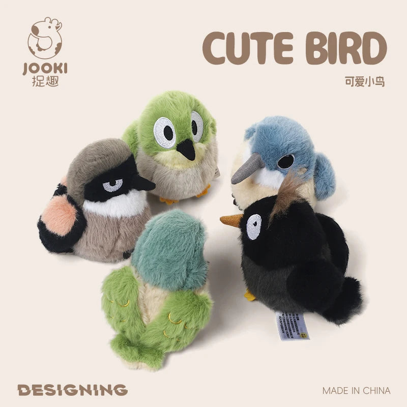 Cute Black Bird Plush Toy with Spiky Hair - Image 2