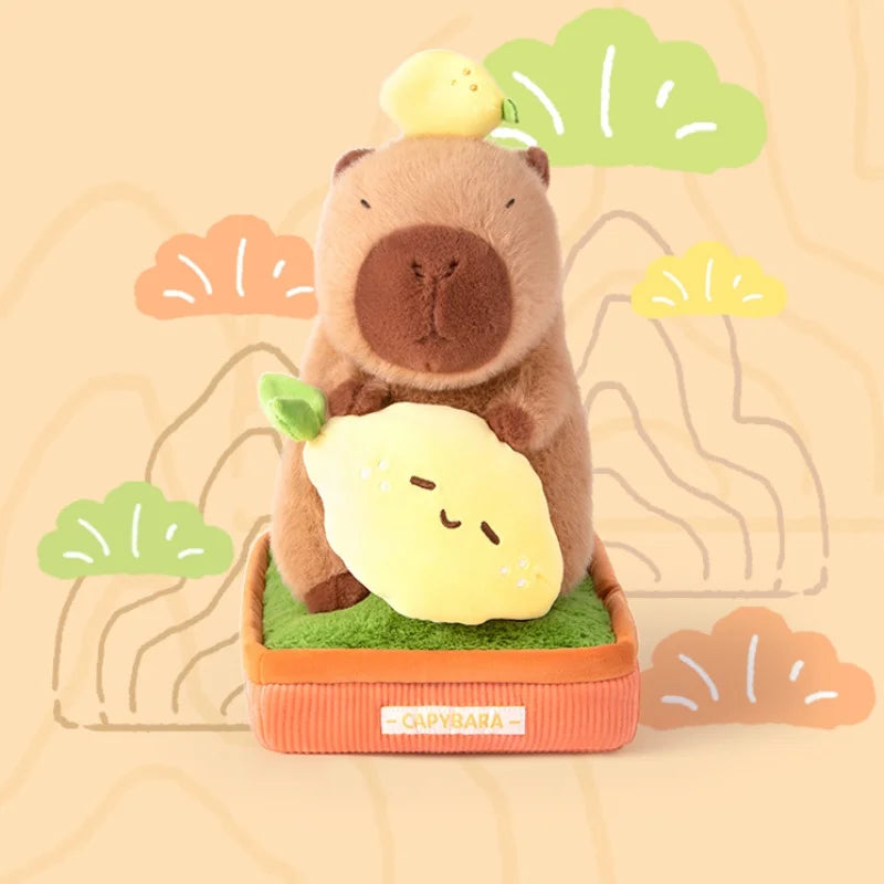 Cute Capybara Plush with Four-Leaf Clover - Image 4