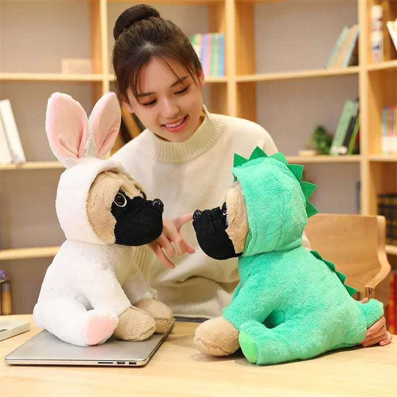 Cute Pink Rabbit Pug Plush Toy - Image 4
