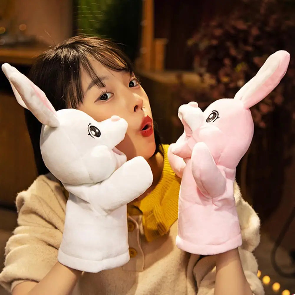 Cute Plush Bunny Hand Puppet Set with Carrot - Image 4