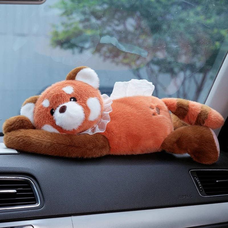 Cute Panda Plush Hanging Car Tissue Holder - Image 3