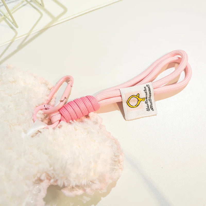 Fluffy Bunny Plush Keychain with Frilly Pastel Ears - Image 4