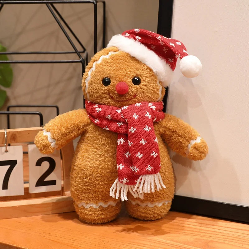Festive Gingerbread Man Plush with Santa Hat - Image 7