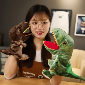 Green T-Rex Soft Plush Hand Puppet