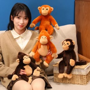 Sweet Fuzzy Brown and Orange Monkey Plush Toy