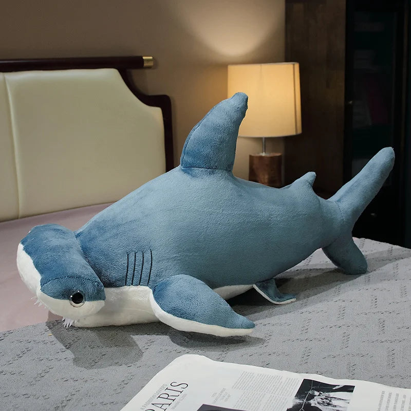 Soft Blue Oversized Shark Plush Toy - Image 6