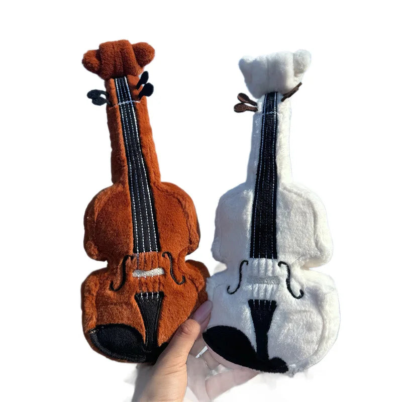 Brown and Cream Plush Violin Toy - Image 3