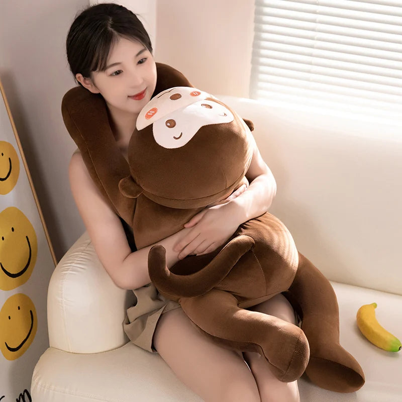 Soft Long Arm Brown Monkey Hugging Plush