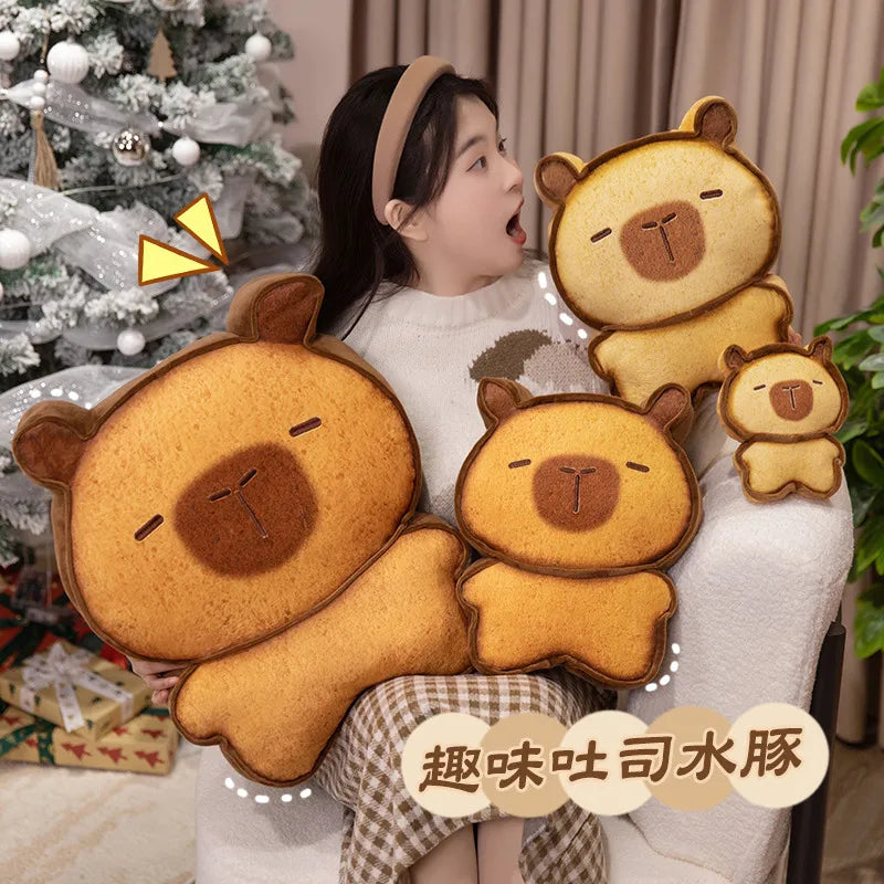 Soft Toast Bear Plush Pillow with Chef Hat - Image 4