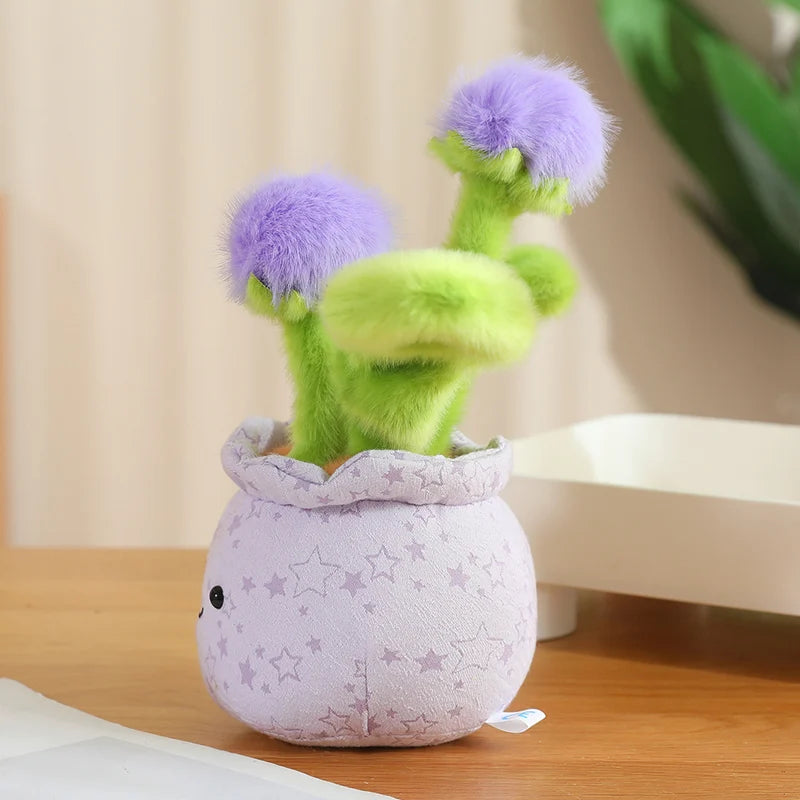 Cute Pink Potted Plush Plant with Star Pot - Image 3
