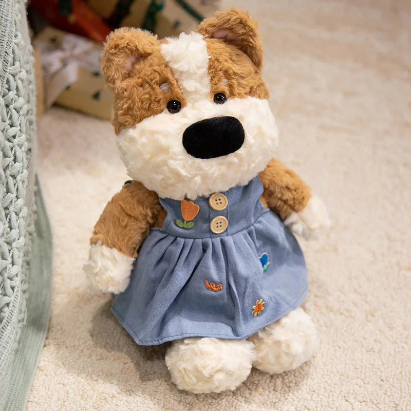 Adorable White Bear Plush in Gingham with Star - Image 11